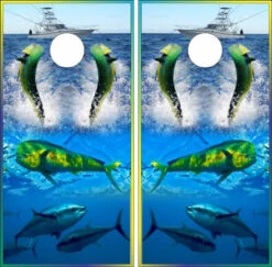Mahi Mahi Cornhole Wraps - Set Of 2