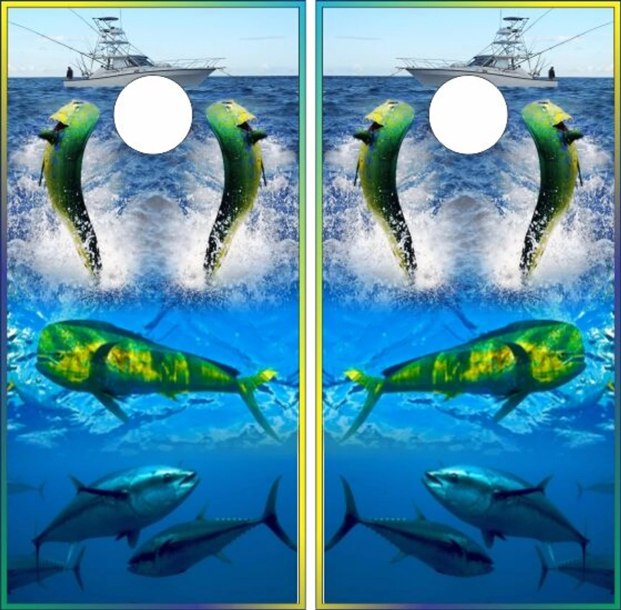 Mahi Mahi Cornhole Wraps - Set Of 2