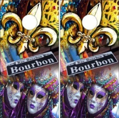 Mardi Gras Cornhole Wraps - Set Of 2