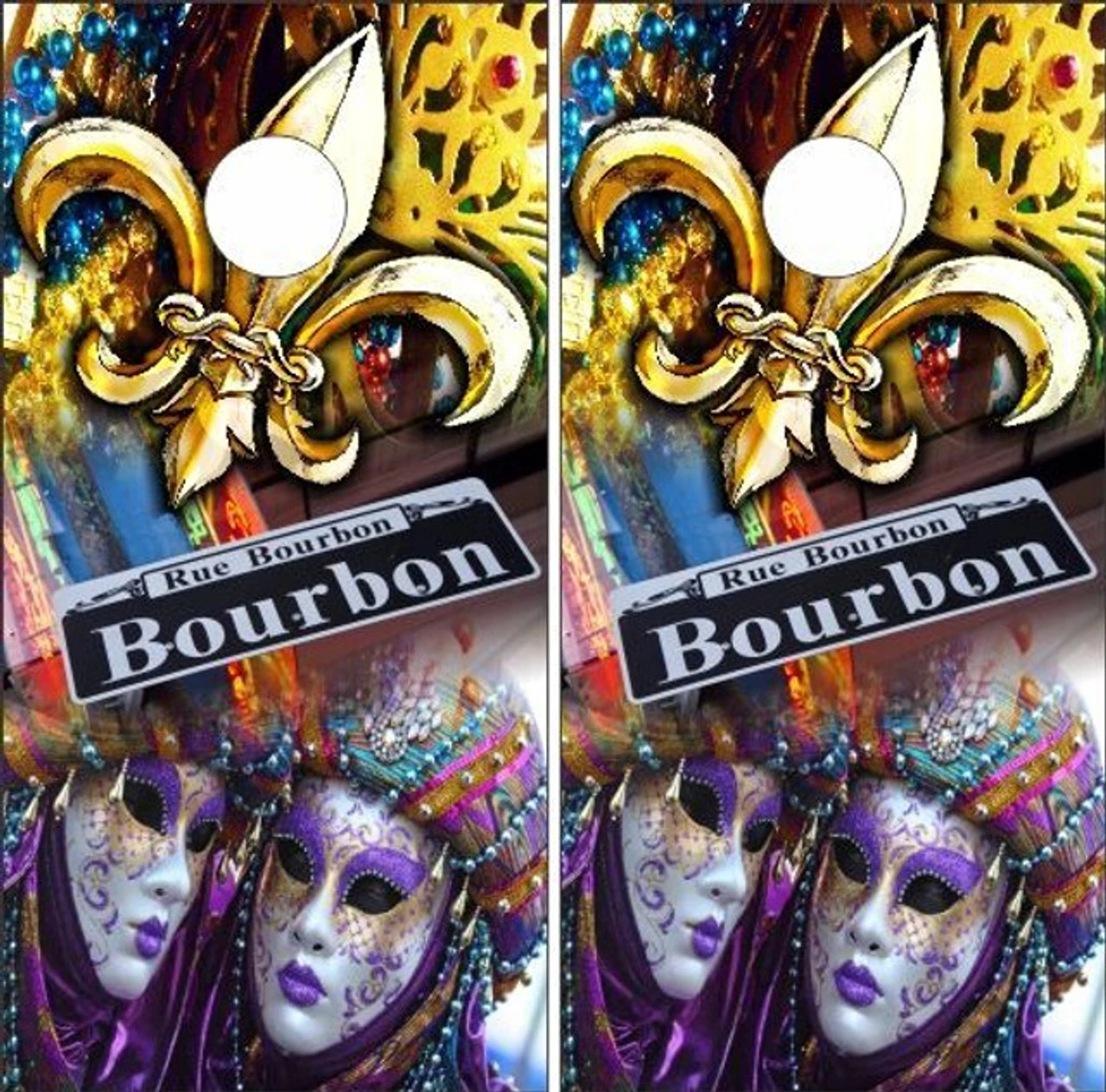 Mardi Gras Cornhole Set With Bags - Image 2