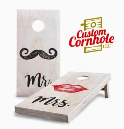Mr And Mrs Lips Wedding Cornhole Set With Bags