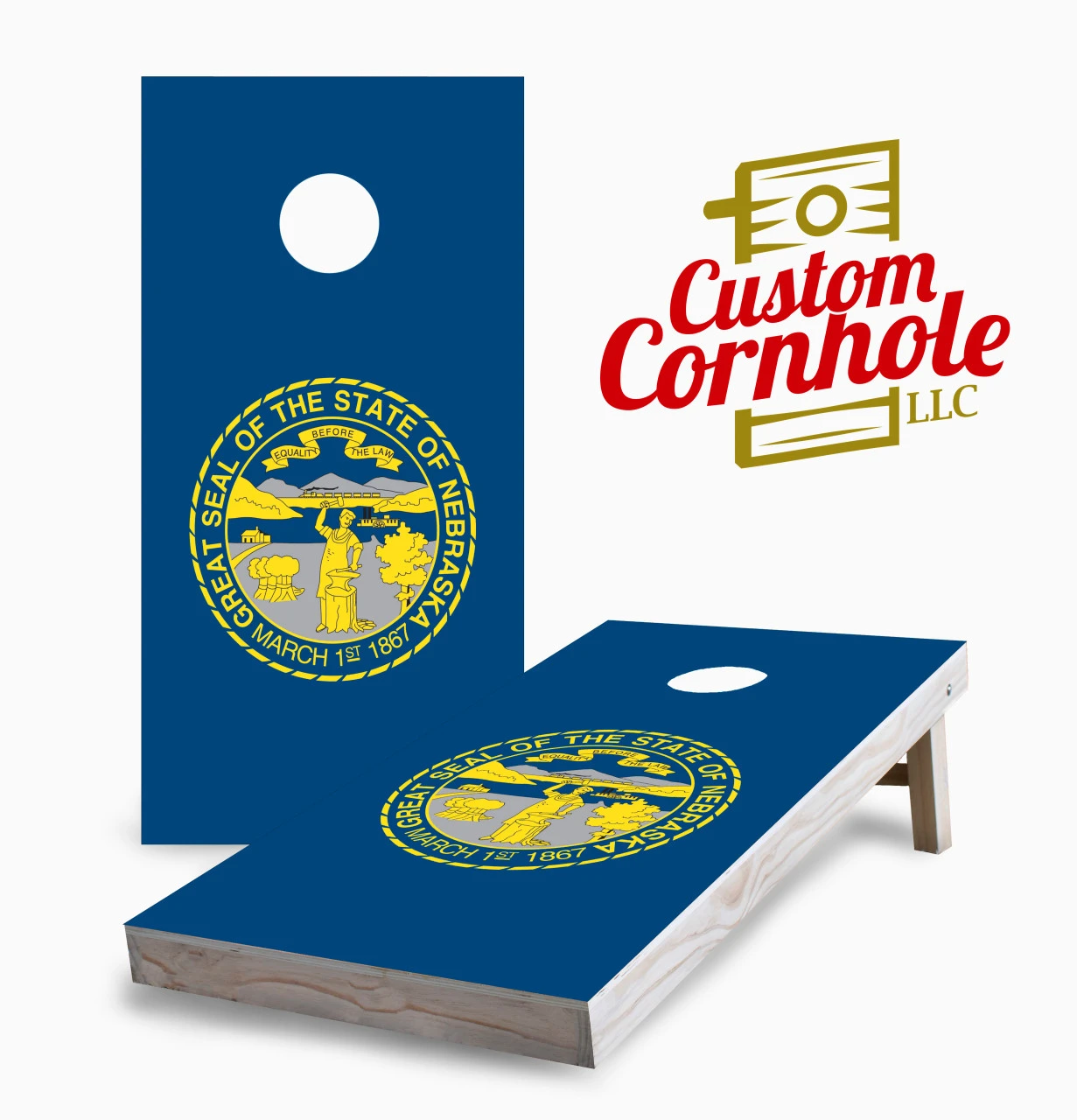 Nebraska Flag Cornhole Set With Bags