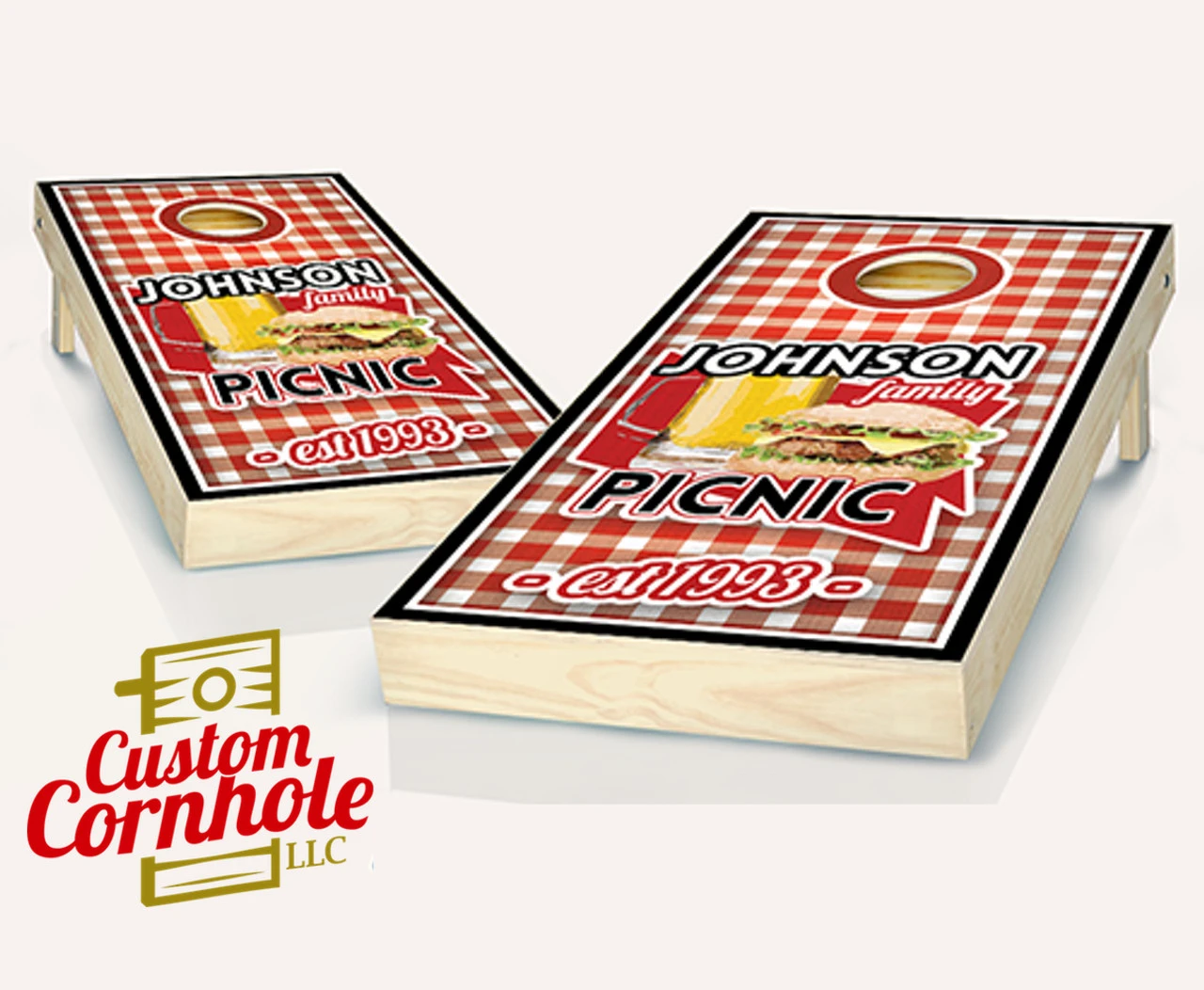 Personalized Family Picnic Cornhole Set With Bags