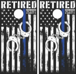 Retired Police Officer Cornhole Wraps - Set Of 2