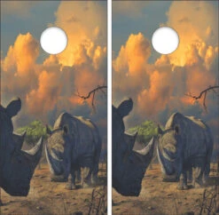 Rhino Stand Off Cornhole Wraps - Set Of 2