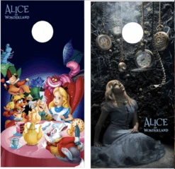 Alice In Wonderland Version 2 Cornhole Wraps - Set Of 2