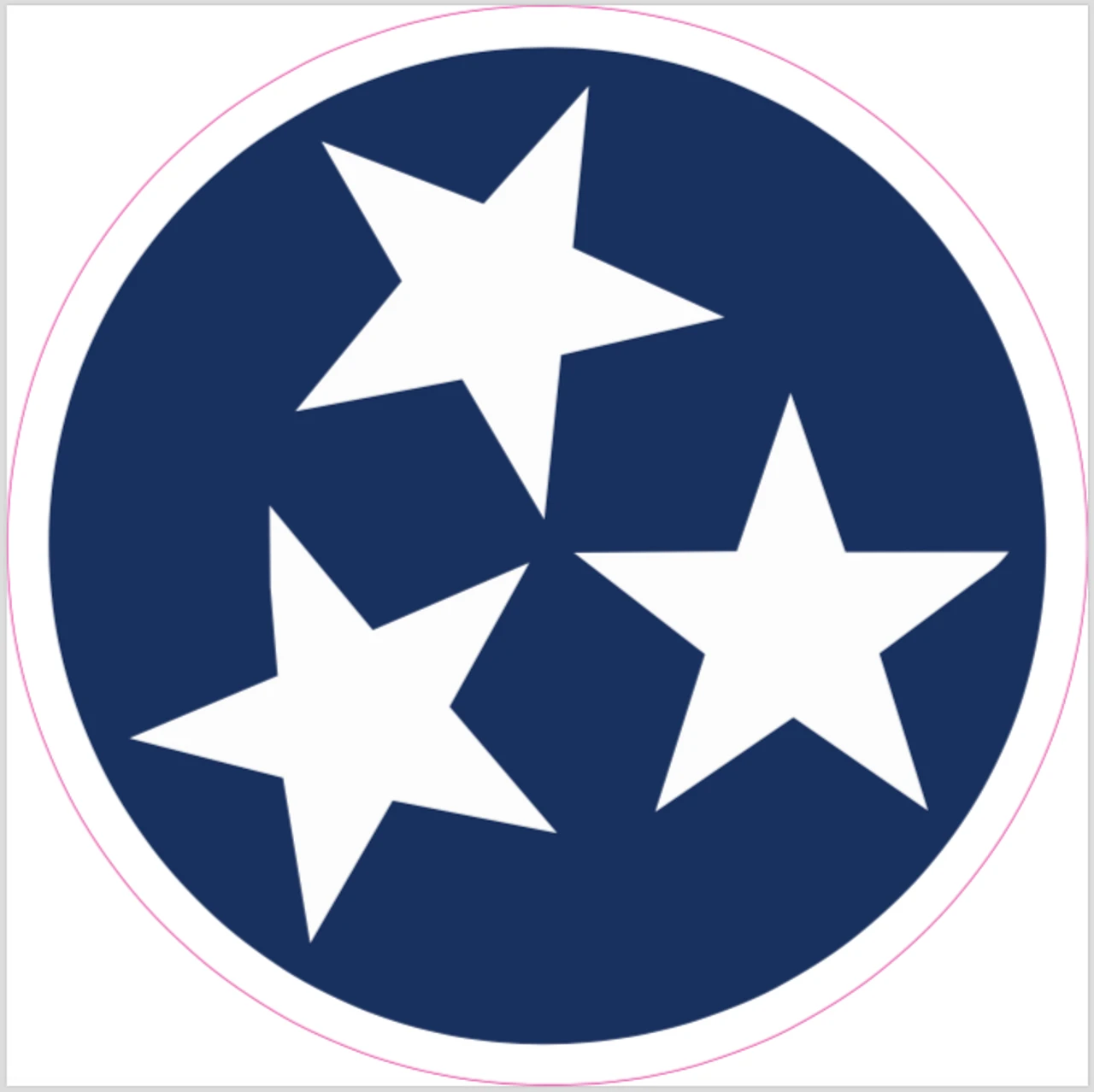 Tennessee Tri Star Blue Cornhole Decal
