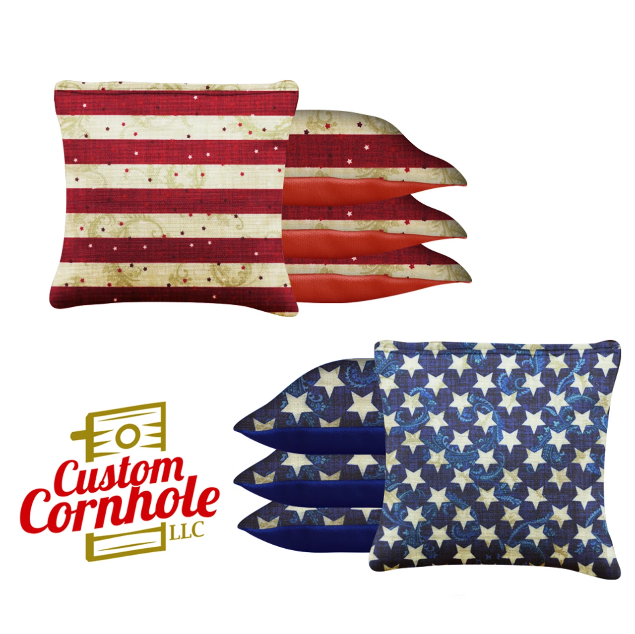 Stars Stripes Tournament Cornhole Bags - Set Of 8