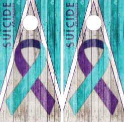 Suicide Awareness Version 3 Cornhole Wraps - Set Of 2