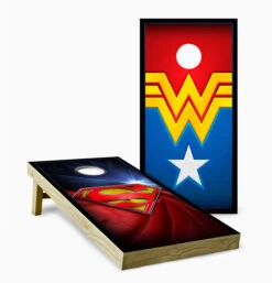 Superman And Wonder Woman Cornhole Set With Bags