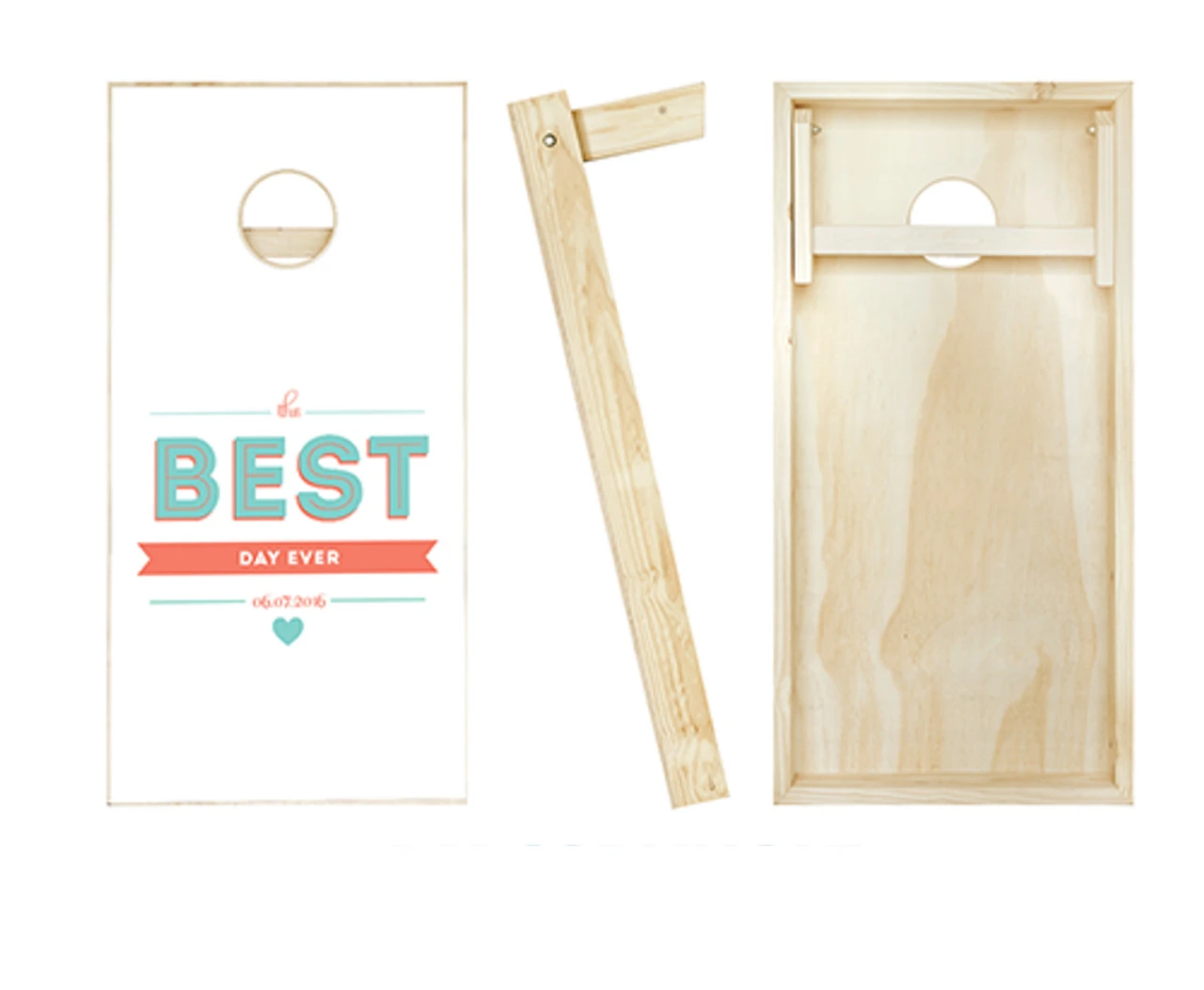The Best Day Ever Wedding Cornhole Set With Bags - Image 2