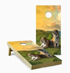 Tigers In Sunset Cornhole Set With Bags