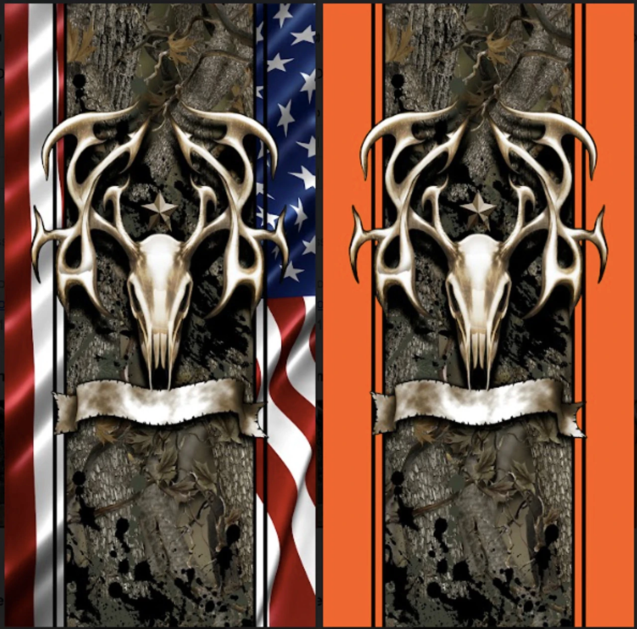 Tribal Buck Head Cornhole Wraps - Set Of 2
