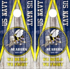 US Navy Seabees Version 3 Cornhole Wraps - Set Of 2