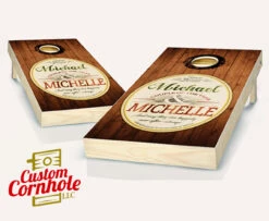 Wedding Emblem Rustic Cornhole Set With Bags