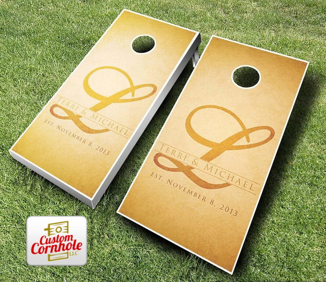 Wedding Rustic Name Cornhole Set With Bags - Image 3