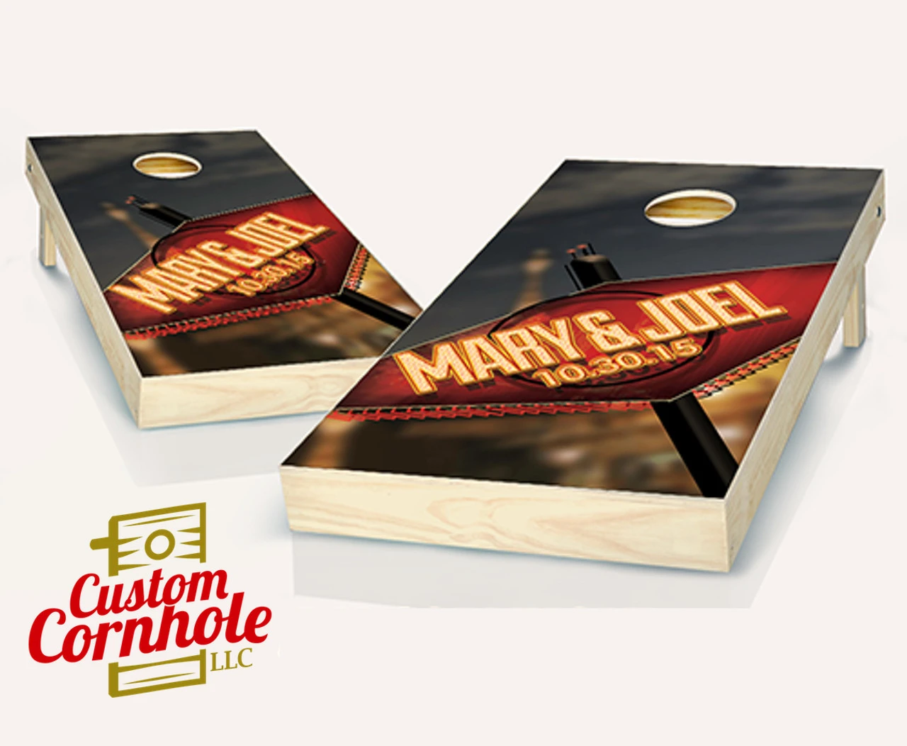 Wedding Neon Sign Cornhole Set With Bags