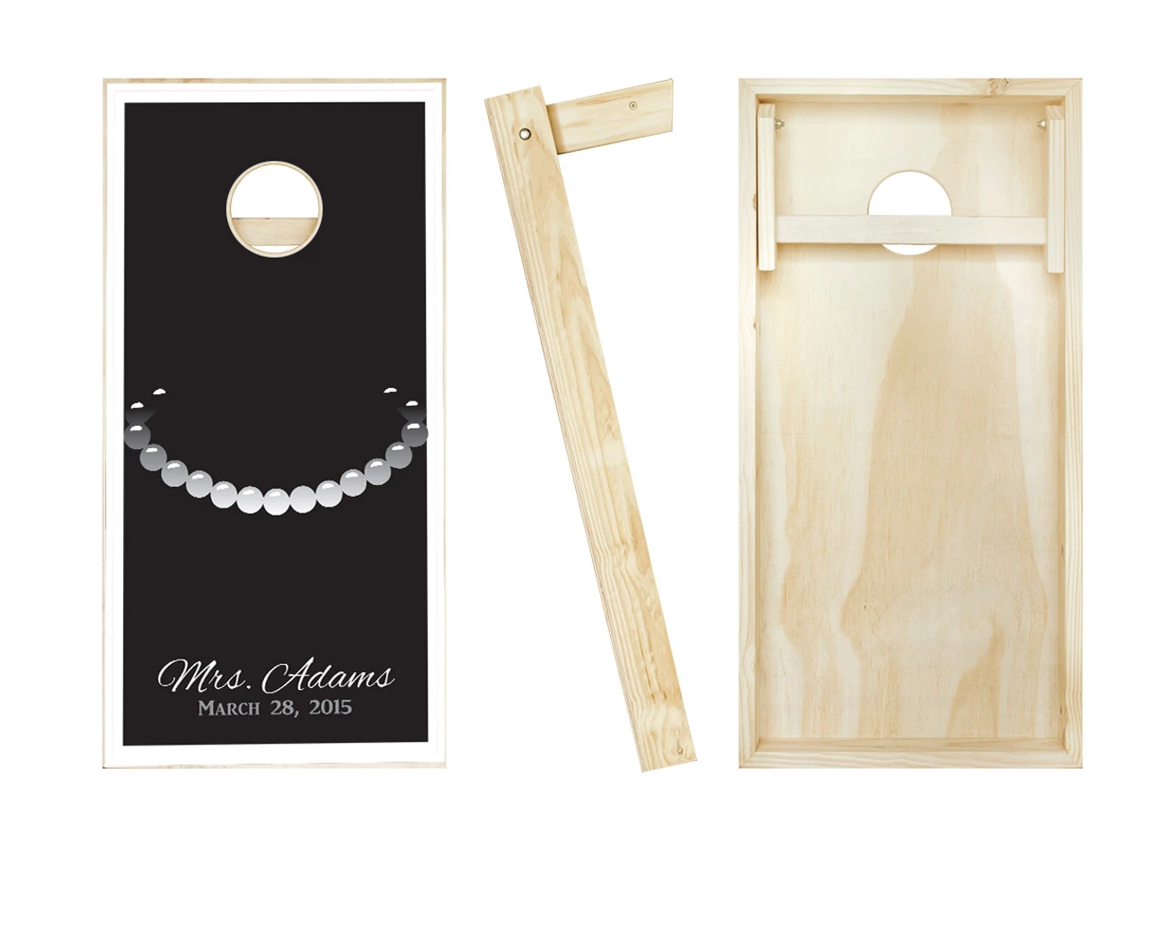 Wedding Tie And Necklace Cornhole Set With Bags - Image 2