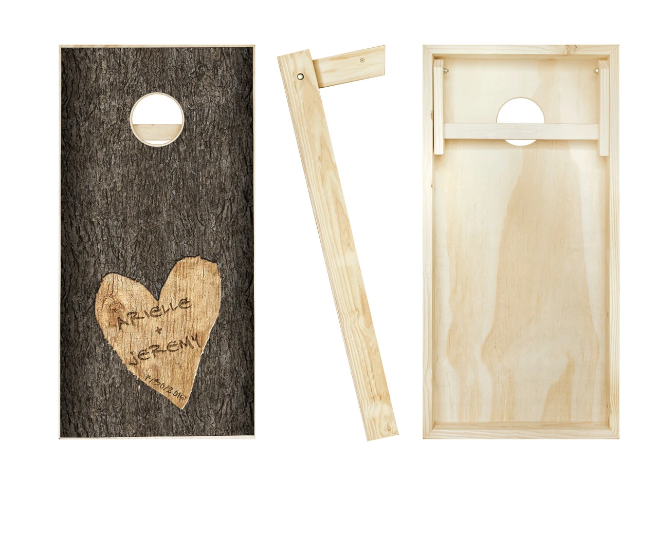Wedding Tree Carving Cornhole Set With Bags - Image 2