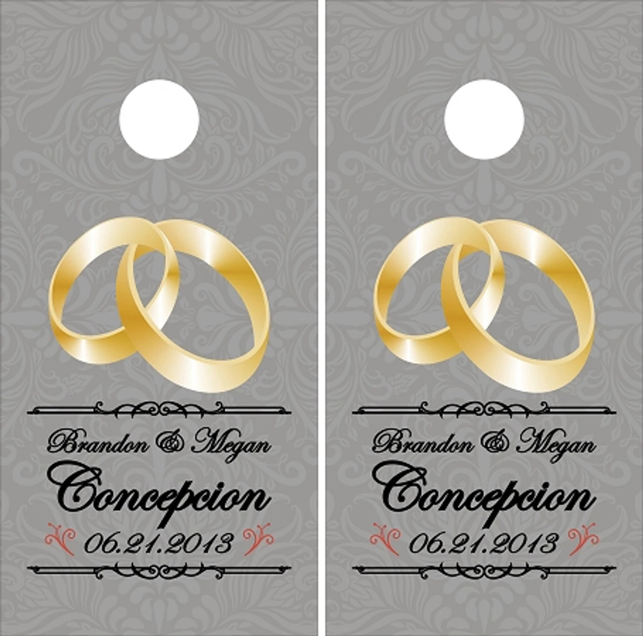 Wedding Rings Cornhole Wraps - Set Of 2