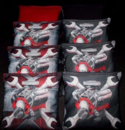 Race Engine With Tools Mechanic Cornhole Bags - Set Of 8