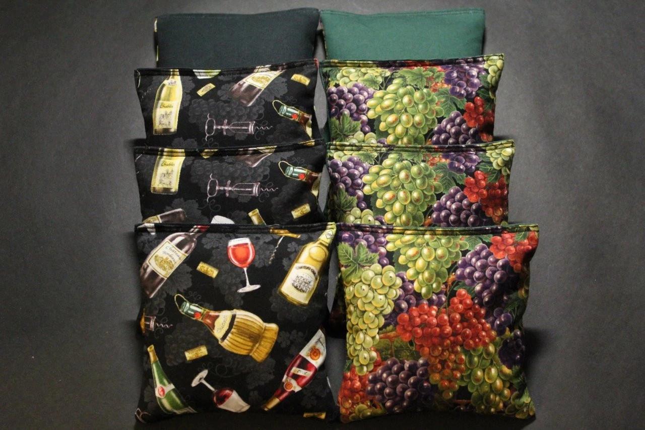 Wine Glass Bottle Cornhole Bags - Set Of 8