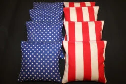 Patriotic USA Stars And Stripes (Version 2) Cornhole Bags - Set Of 8