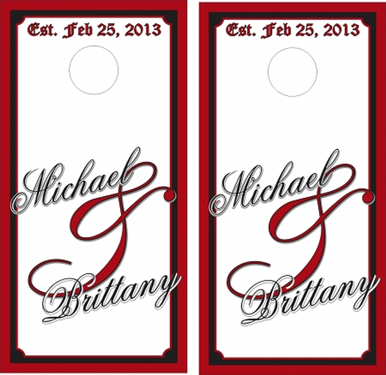 White Wedding Cornhole Wraps - Set Of 2