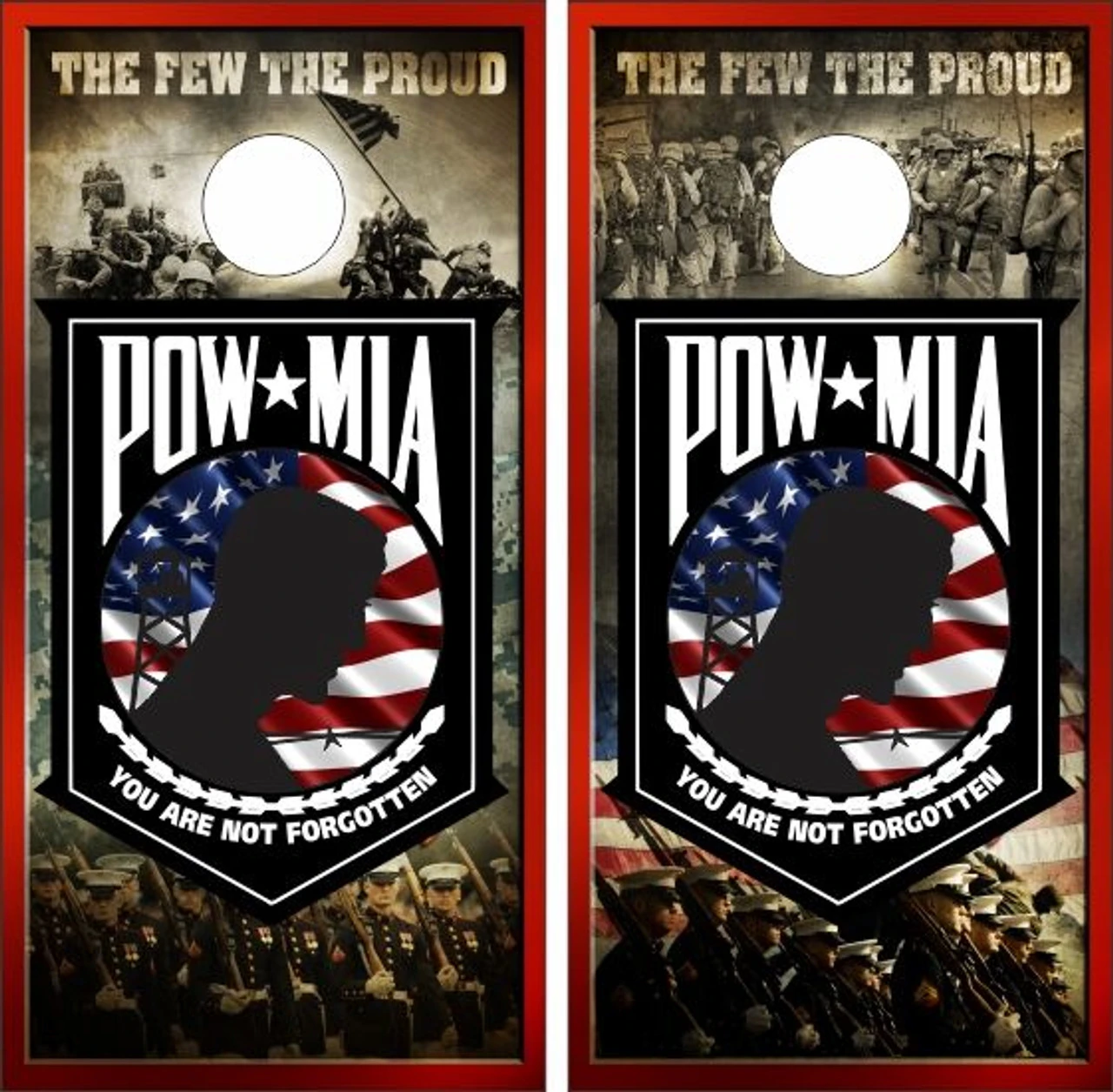 POW MIA Cornhole Wraps - Set Of 2