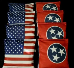 American And Tennessee Flag Cornhole Bags - Set Of 8
