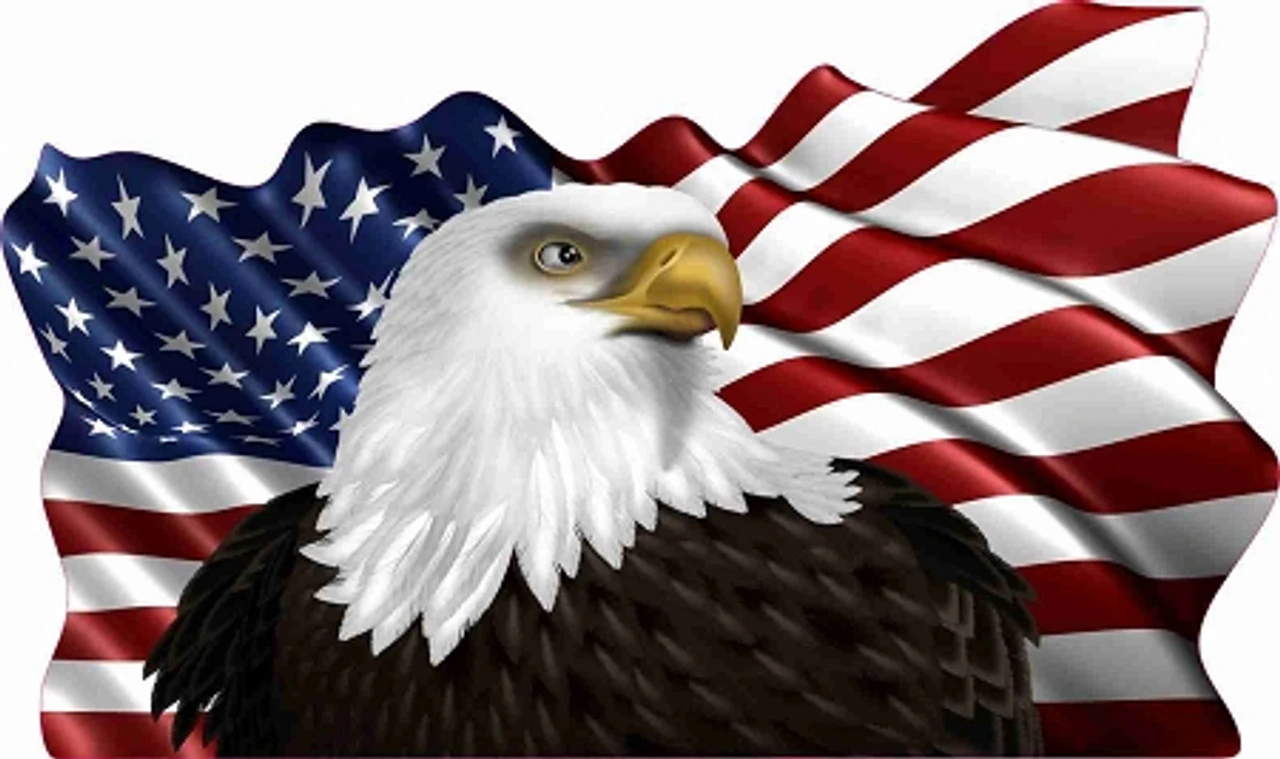 Eagle Flag Cornhole Decal